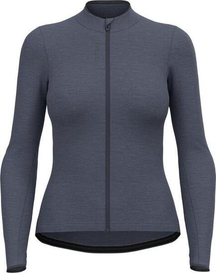 Maillot Manches Longues Femme Odlo Full Zip Performance Wool Gris