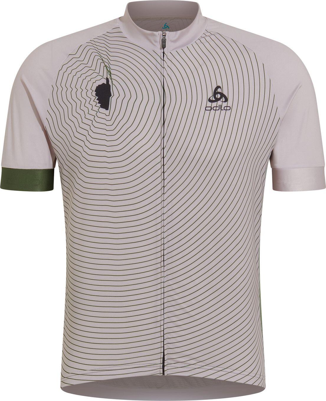 Odlo Performance Kurzarm Trikot Corse - Beige/Grün 1/2