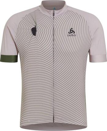 Maillot Manches Courtes Odlo Performance Corse - Beige/Vert