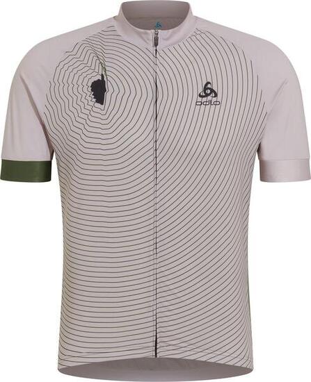 Maillot Manches Courtes Odlo Performance Corse - Beige/Vert