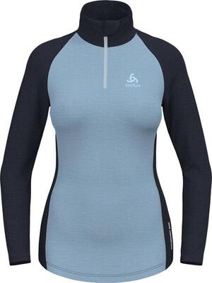 Dames odlo 1/2 zip performance wool 150 blue baselayer
