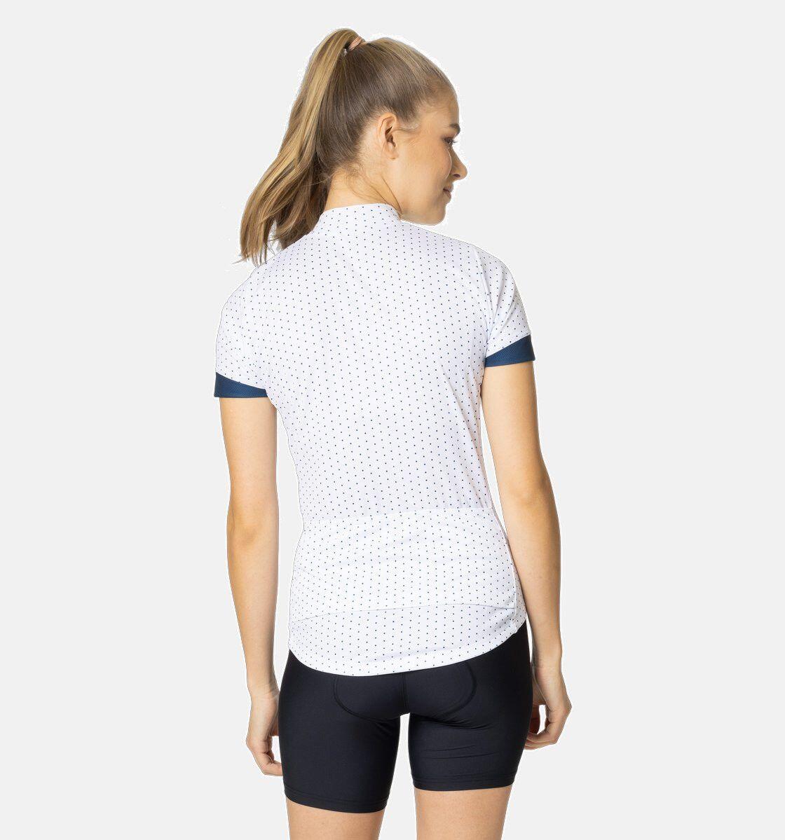 Odlo Essential Maglia donna a manica corta con zip Bianco / Blu 2/4