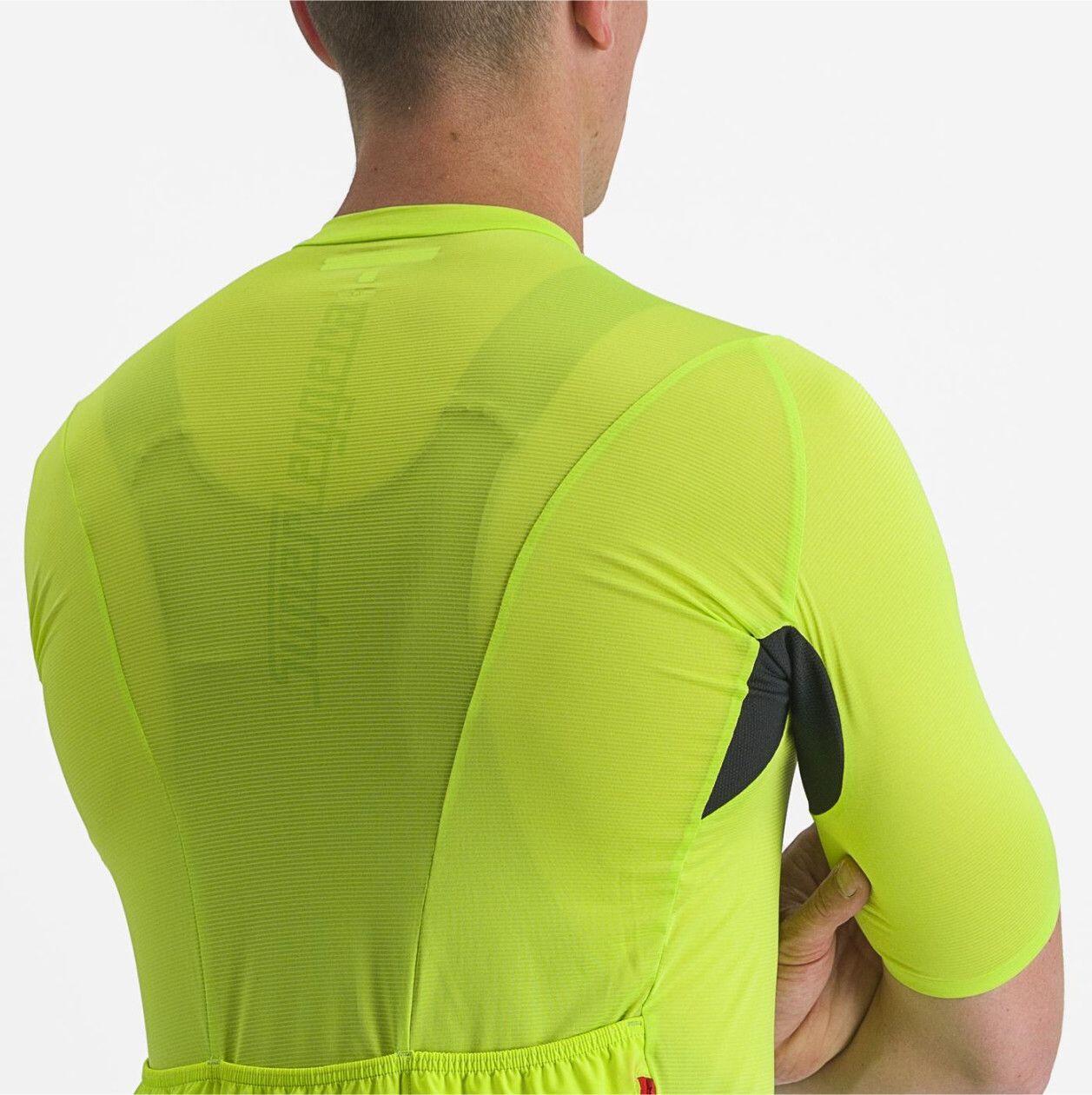 Maillot Manches Courtes Castelli Superleggera 3 Noir/Jaune Fluo 3/7