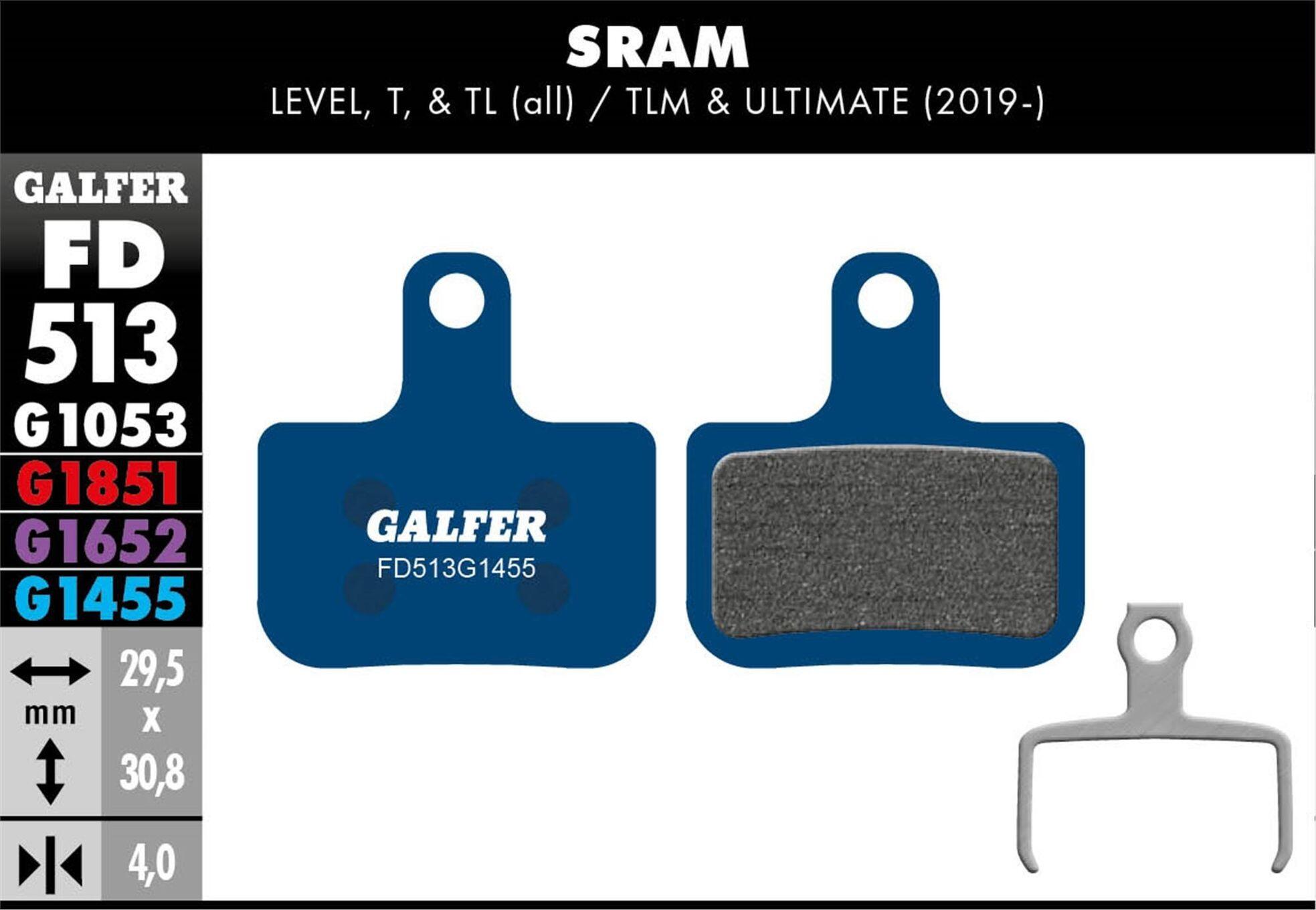 Galfer FD513 G1455 Road Semi-Metallic Remblokken voor Sram Level Schijfremmen 2/3