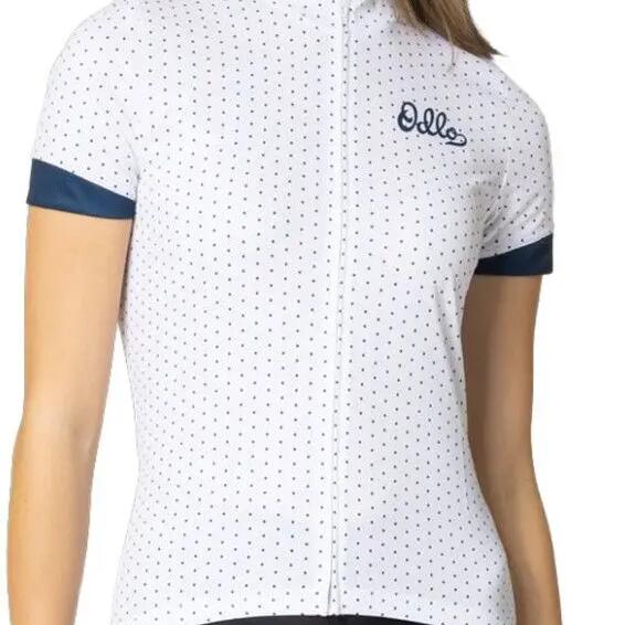 Odlo Essential Women's Short Sleeve Zip Jersey White / Blue