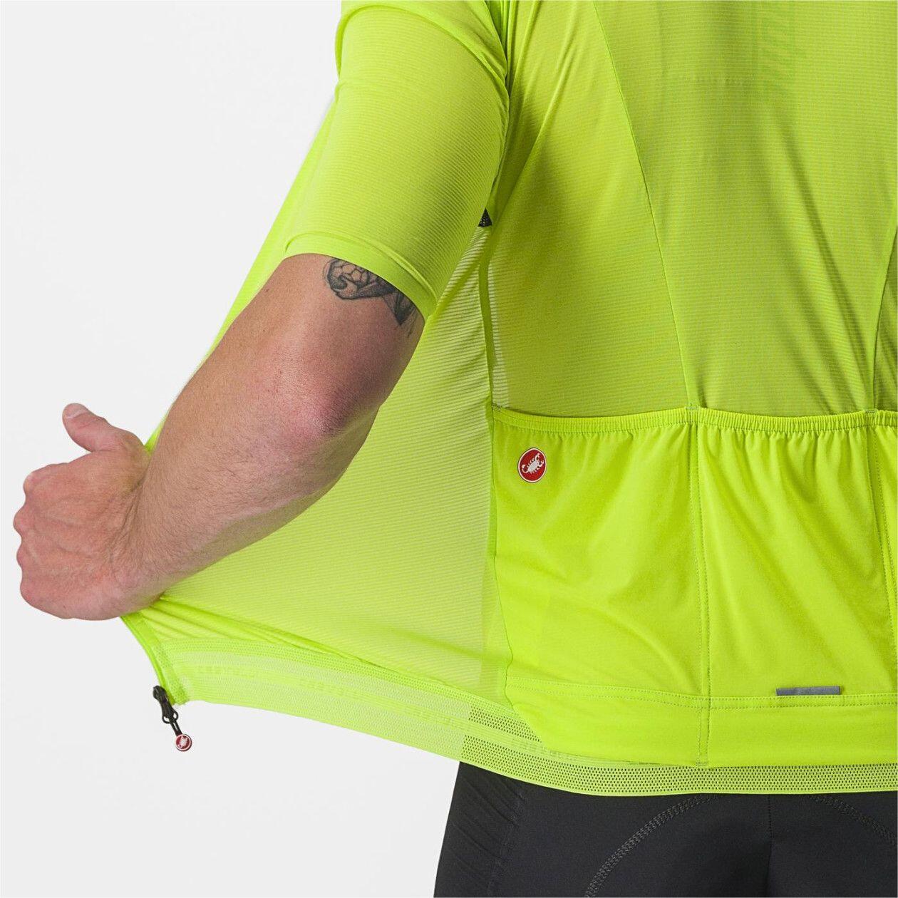 Maillot Manches Courtes Castelli Superleggera 3 Noir/Jaune Fluo 5/7