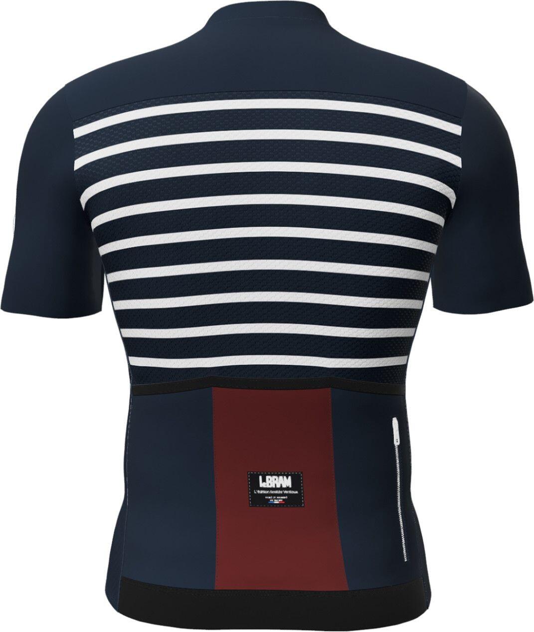 Maillot LeBram Ventoux Marinière Edición Limitada Manga Corta Azul Blanco Burdeo 3/7