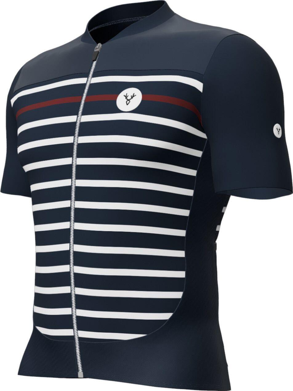 Maillot LeBram Ventoux Marinière Edición Limitada Manga Corta Azul Blanco Burdeo 2/7