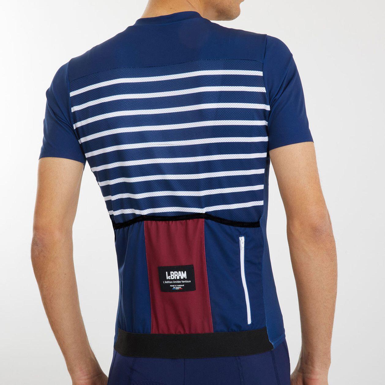 Maillot LeBram Ventoux Marinière Edición Limitada Manga Corta Azul Blanco Burdeo 5/7