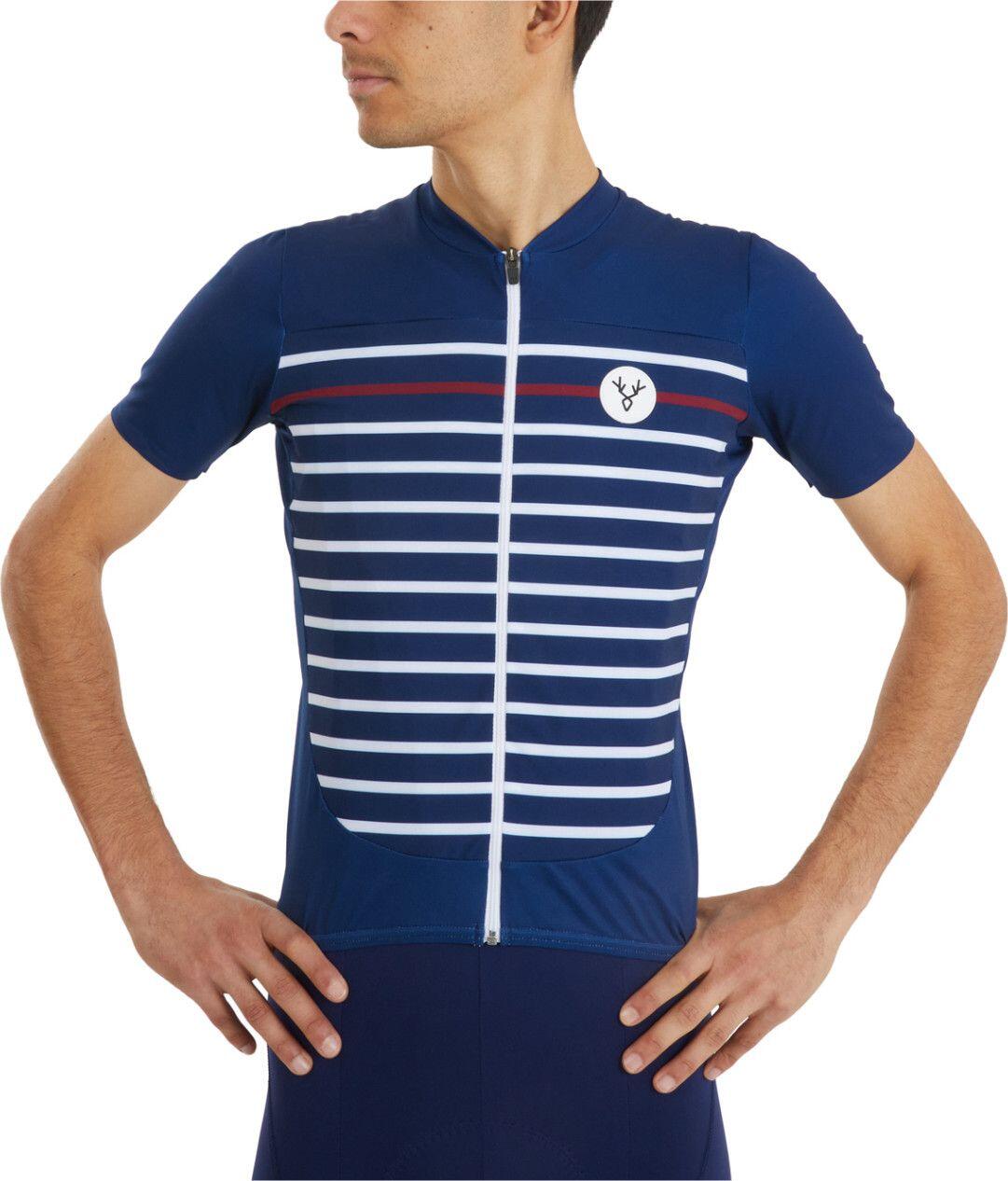 Maillot LeBram Ventoux Marinière Edición Limitada Manga Corta Azul Blanco Burdeo 4/7