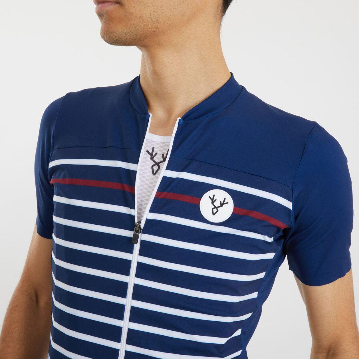 Maillot LeBram Ventoux Marinière Edición Limitada Manga Corta Azul Blanco Burdeo 6/7