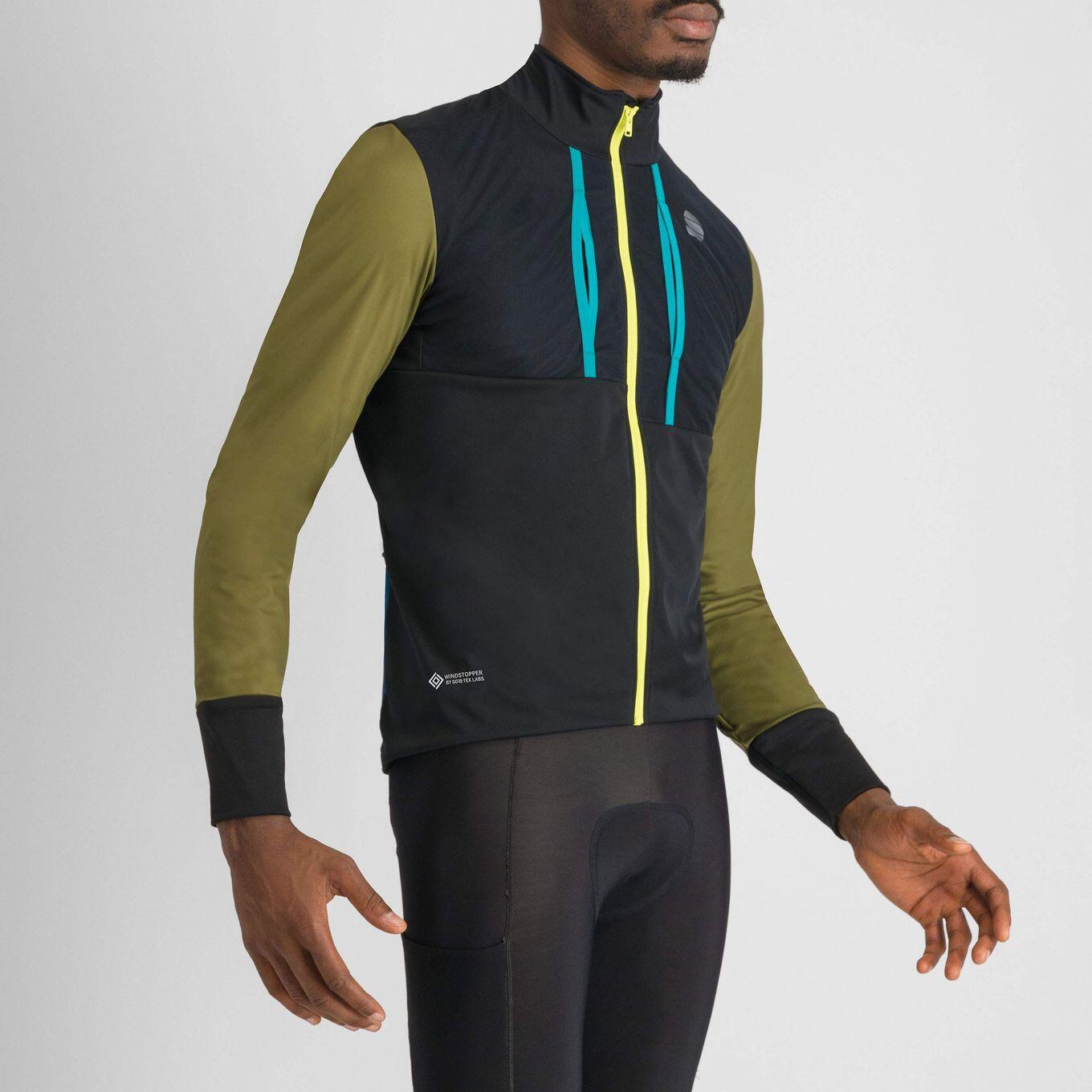 Veste Manches Longues Homme Sportful Supergiara Noir/Vert/Bleu 3/6