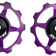 Pair of Reverse Pulleys Steel Bearings 7-12 Speeds Purple