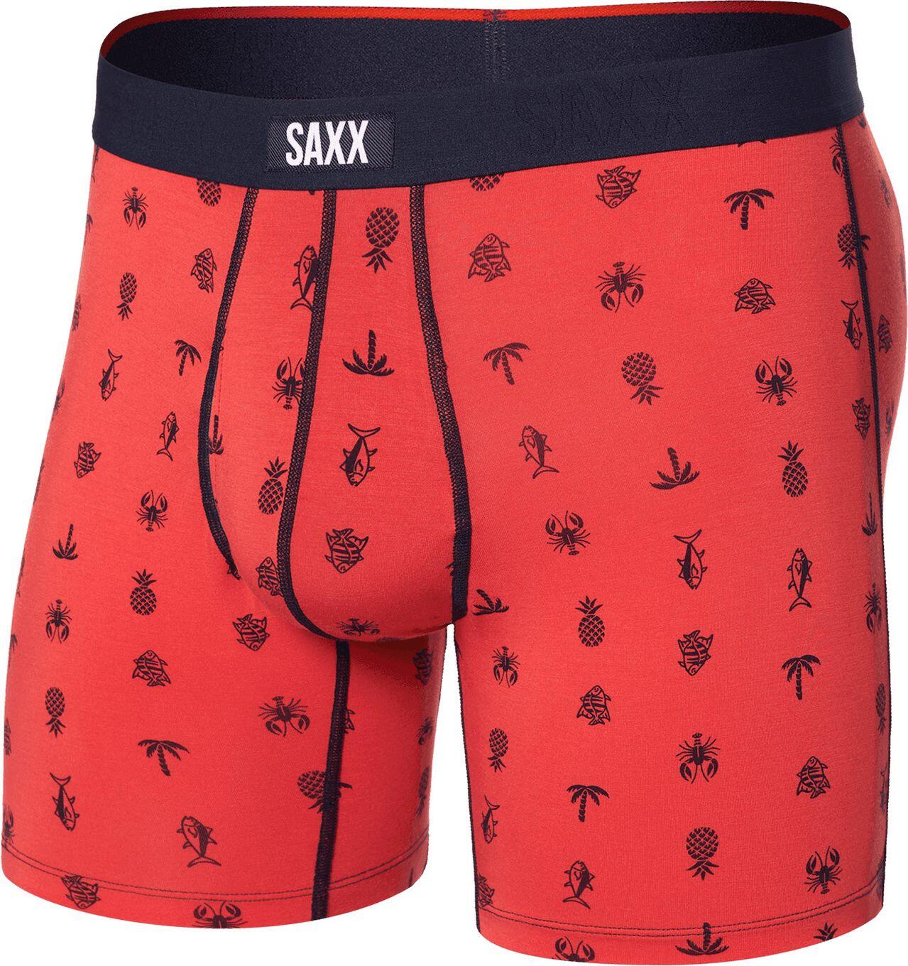 Boxer Saxx Vibe Xtra Fly Summer Catch Rojo Hombre 3/4