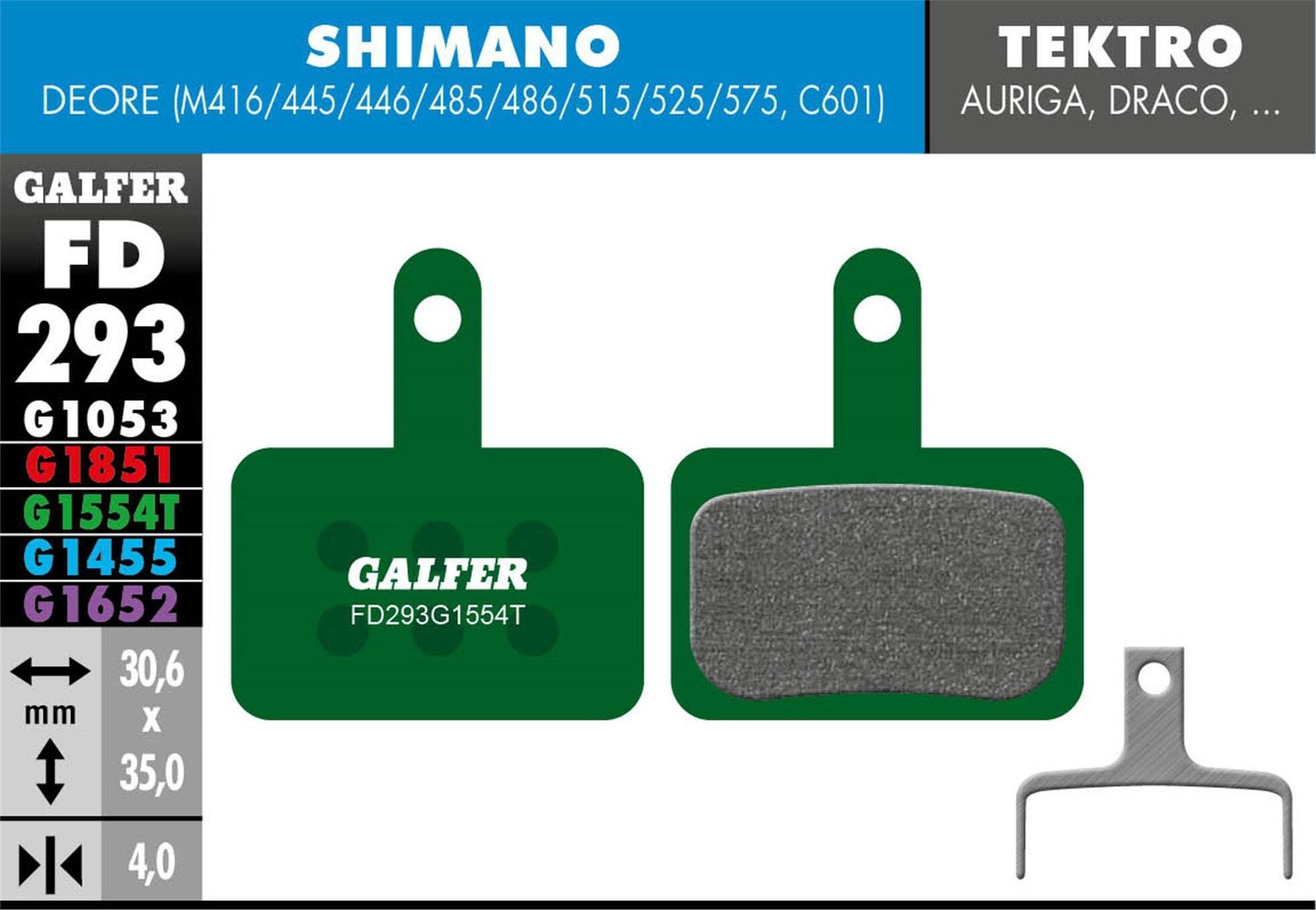 Paire de Plaquettes Semi-Métalliques Galfer FD293 G1554T Pro pour Freins Shimano 2/3