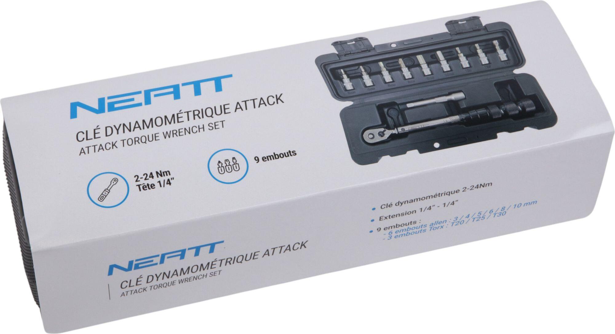 Clé Dynamométrique 1/4'' Neatt ATTACK 2-24 Nm + 9 embouts 3/7
