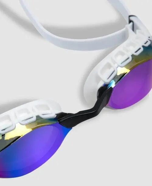 Occhialini da nuoto Arena con lenti a specchio Air Sonic Mirror, bianchi e blu 5/14