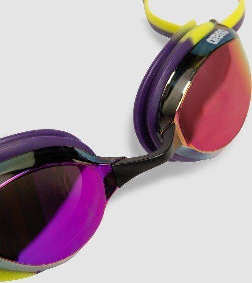 Lunettes de natation verres miroirs Arena Python Mirror Violet/Jaune 4/7