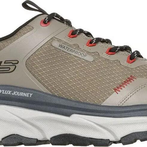 Skechers Waterproof Relaxed Fit D'Lux Journey Slate Peak Hiking Shoes Taupe/Blac