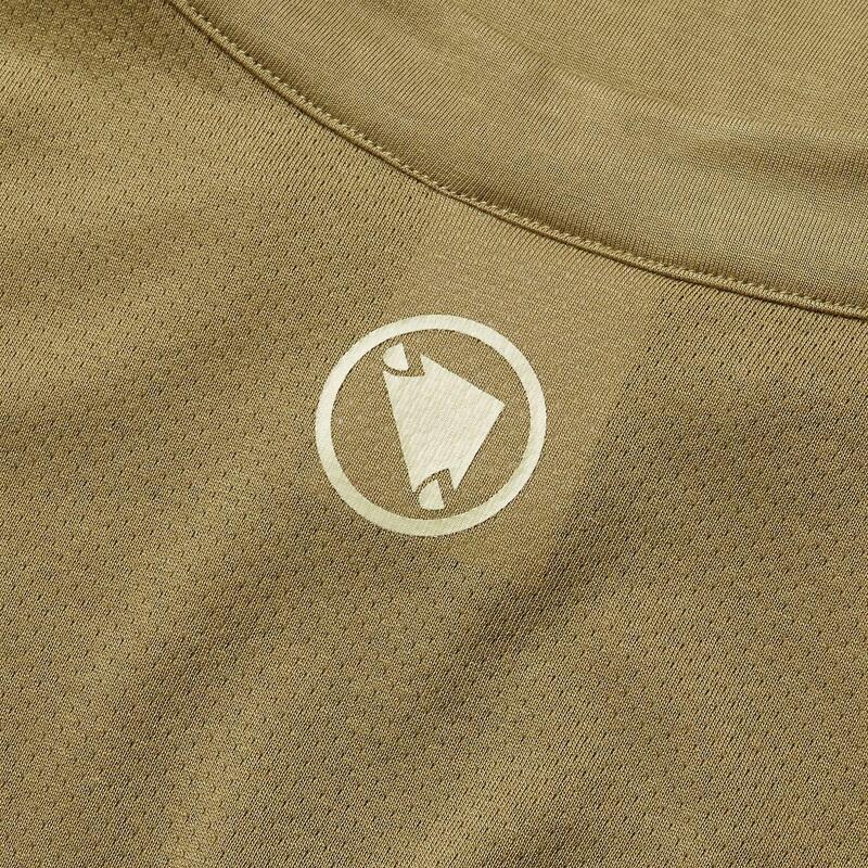 Tricou ciclism Endura Loop mânecă scurtă cu fermoar - Tweed Green