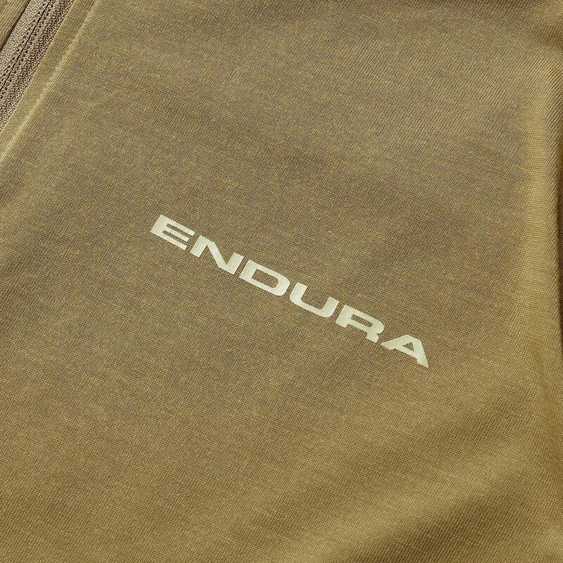 Tricou ciclism Endura Loop mânecă scurtă cu fermoar - Tweed Green