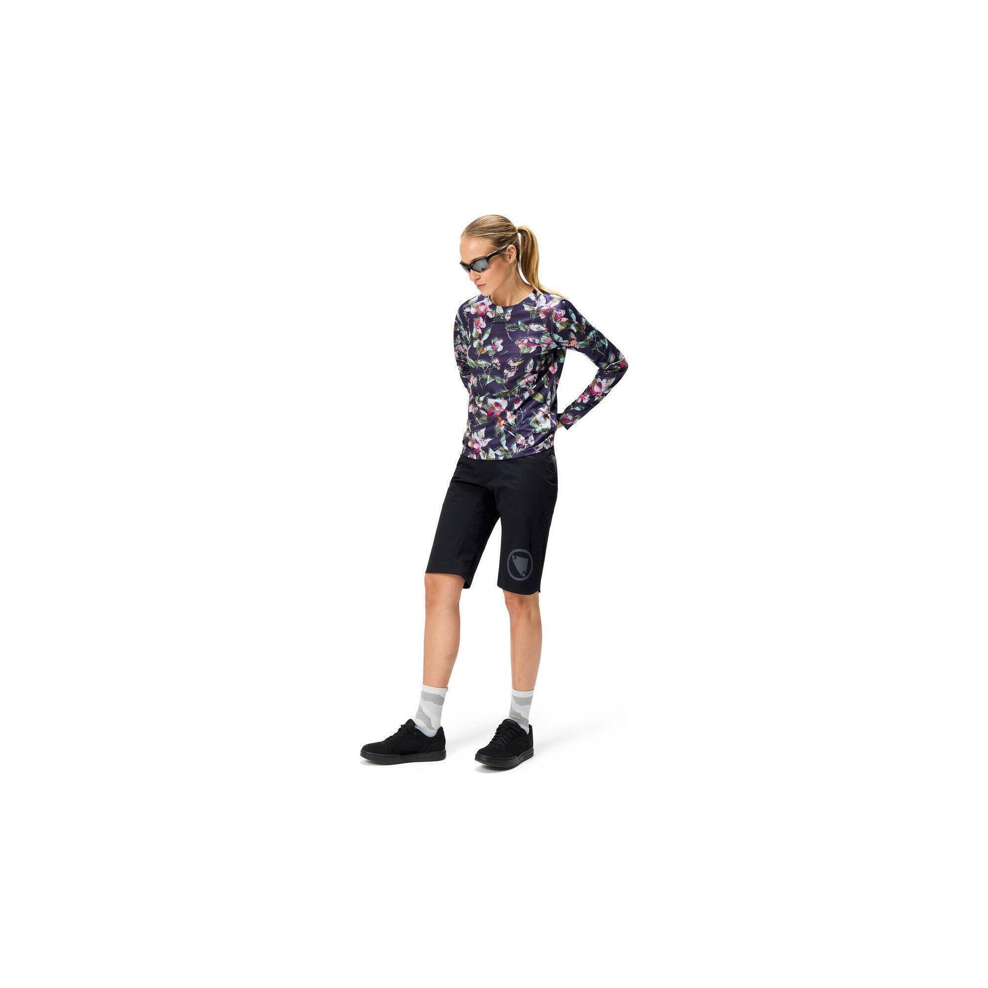 Bluză cu mâneci lungi pentru ciclism damă Endura Floral Ltd în culoarea bramble
