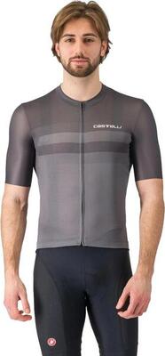 Castelli simbolo heren jersey met korte mouwen grijs zwart