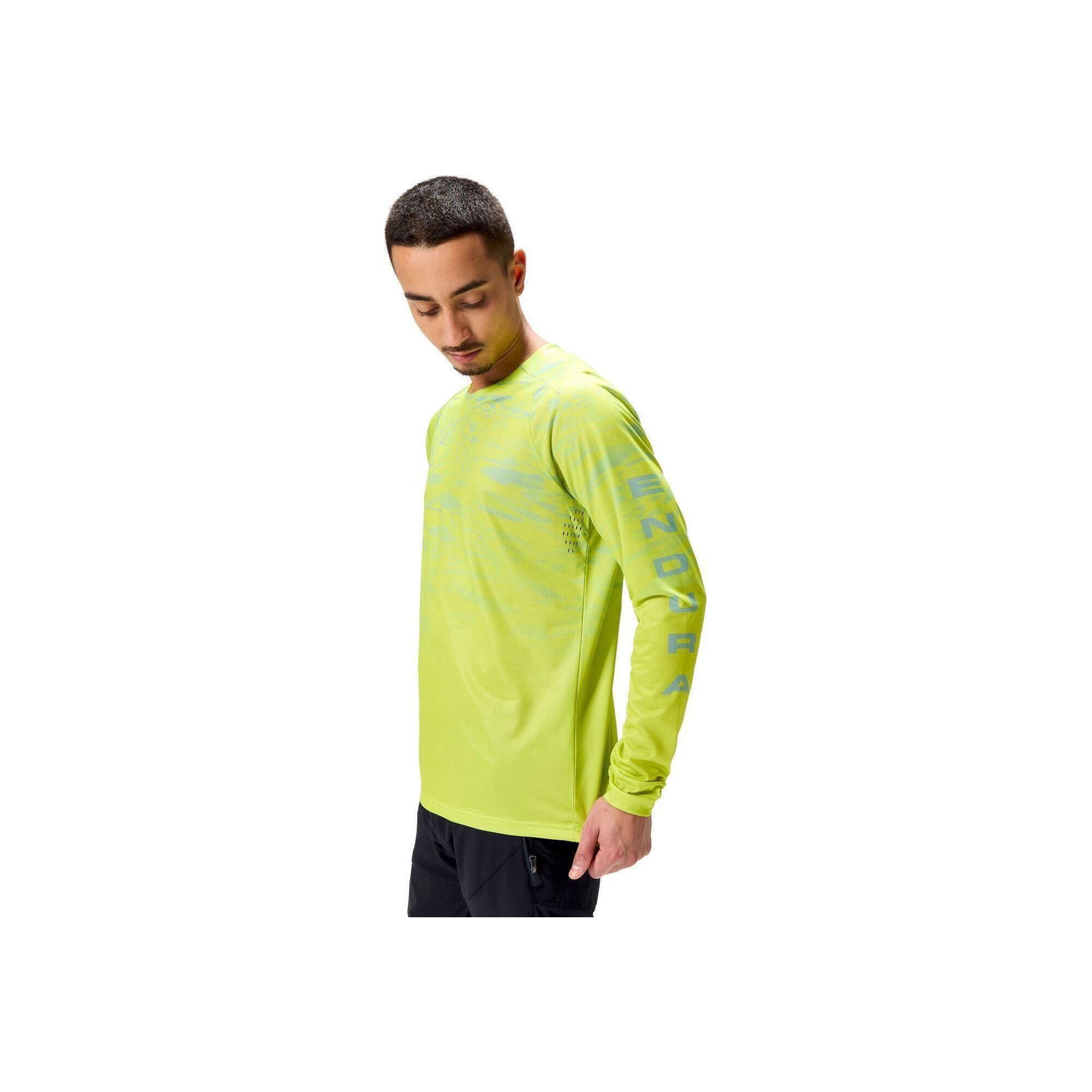 Tricou slim cu mânecă lungă imprimat lime glass