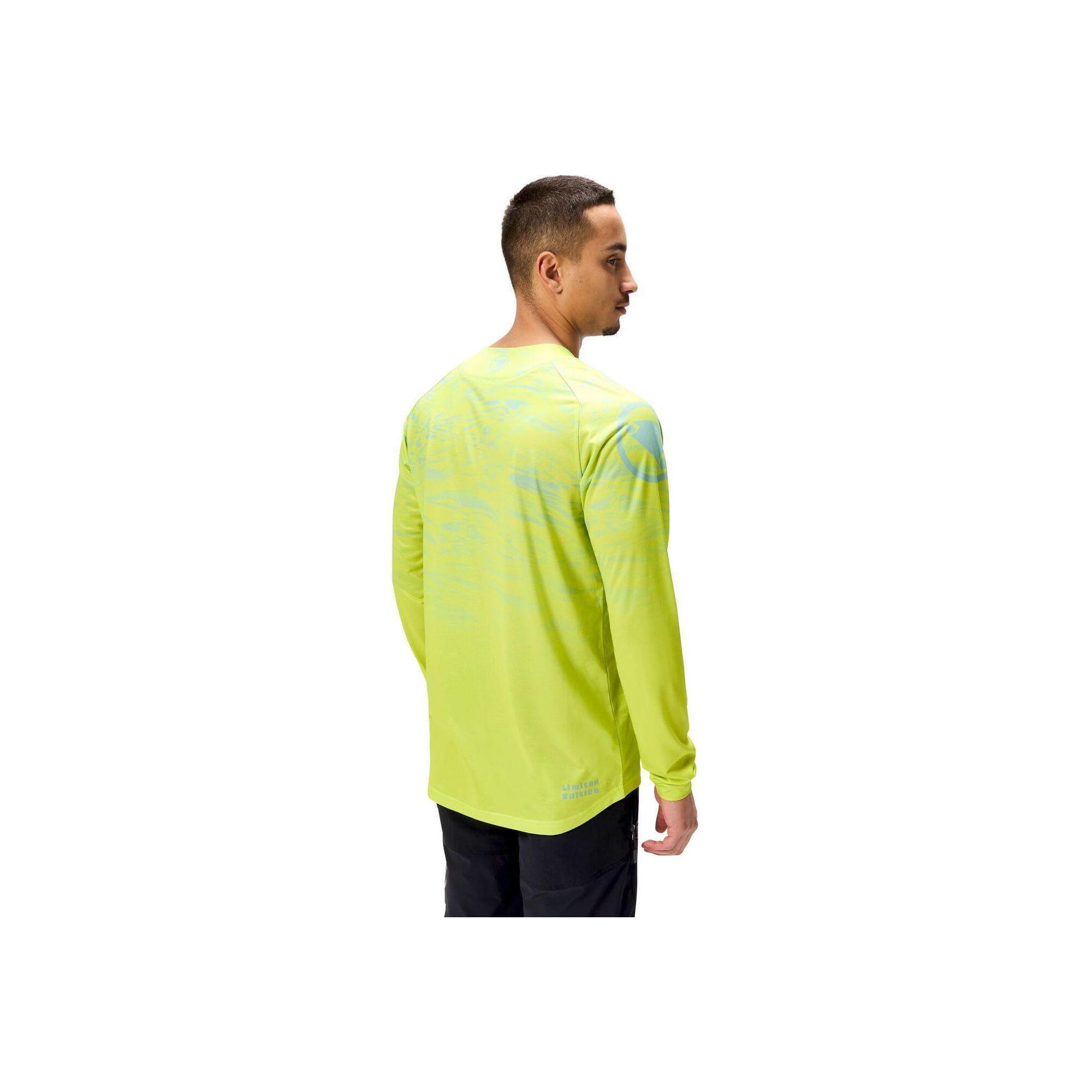 Tricou slim cu mânecă lungă imprimat lime glass