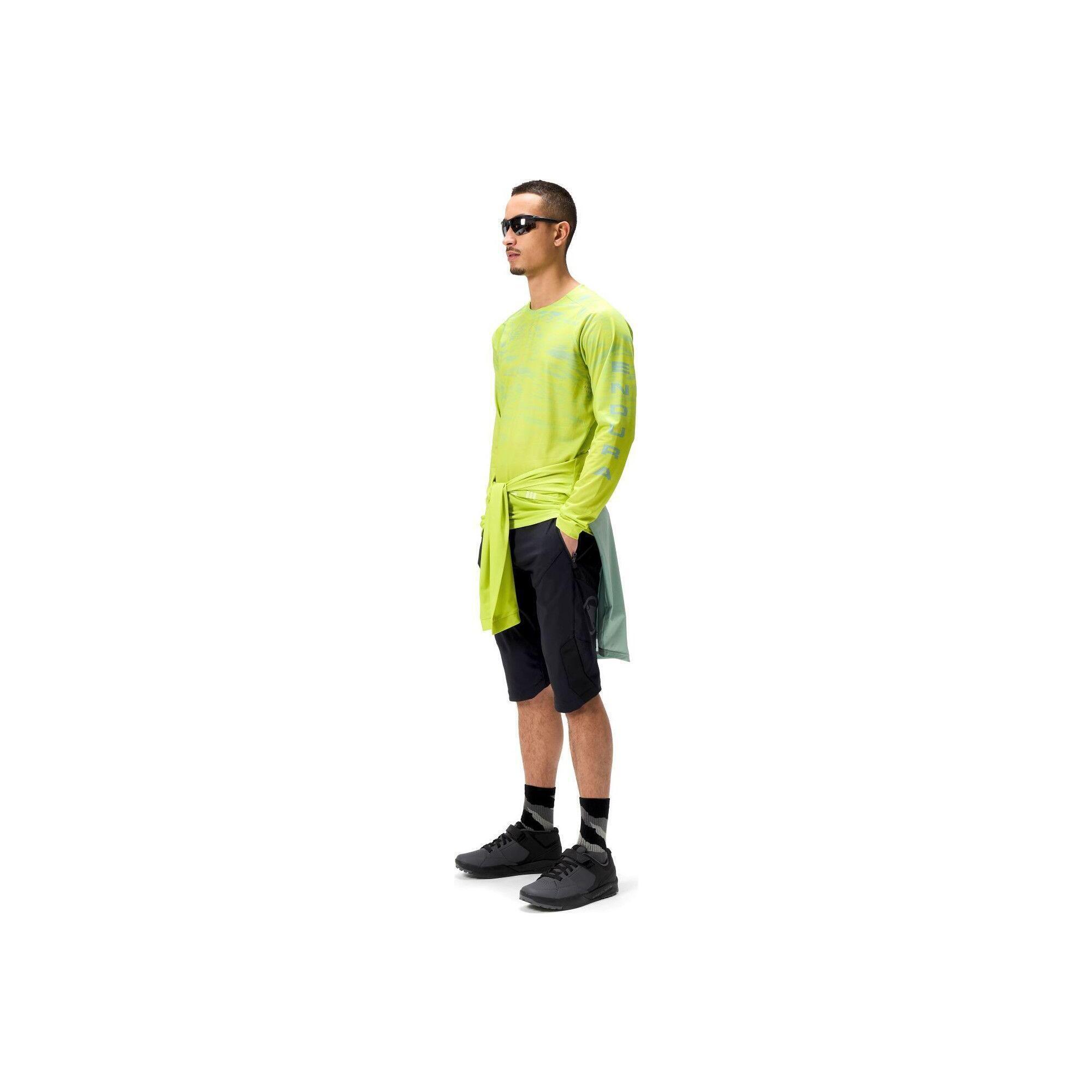 Tricou slim cu mânecă lungă imprimat lime glass