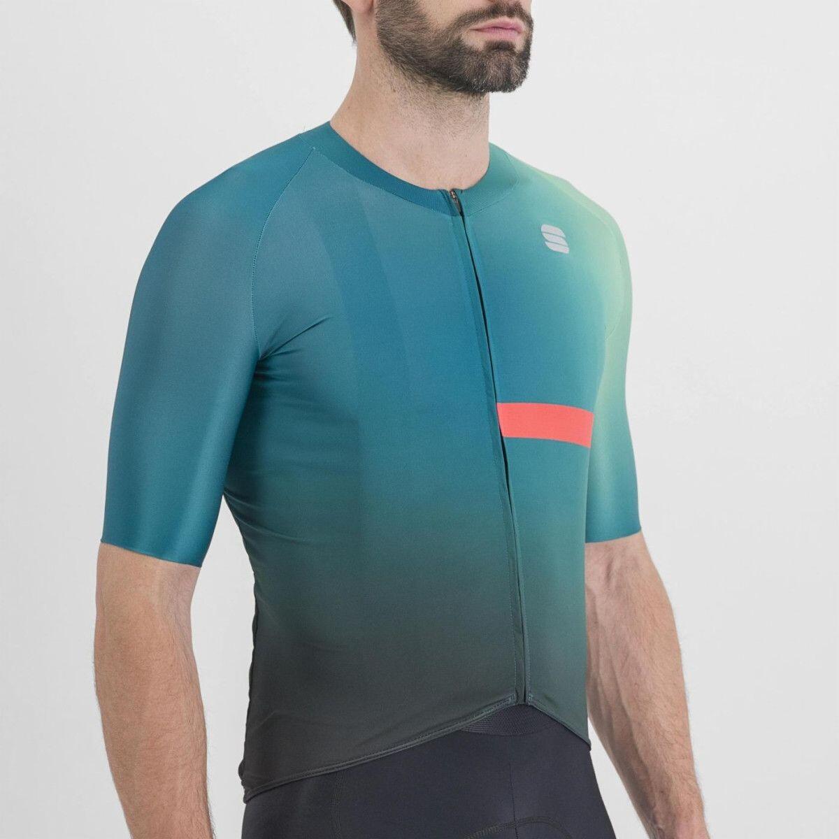 Maillot Sportful Bomber de manga corta Azul/Verde 3/5