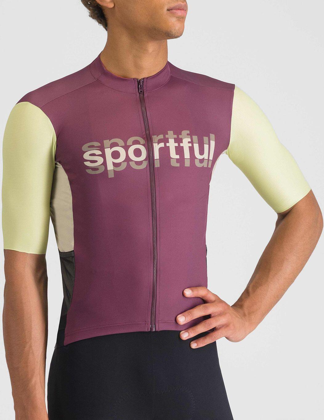 Sportful Supergiara Logo Maglia a maniche corte Bordeaux/giallo 3/6