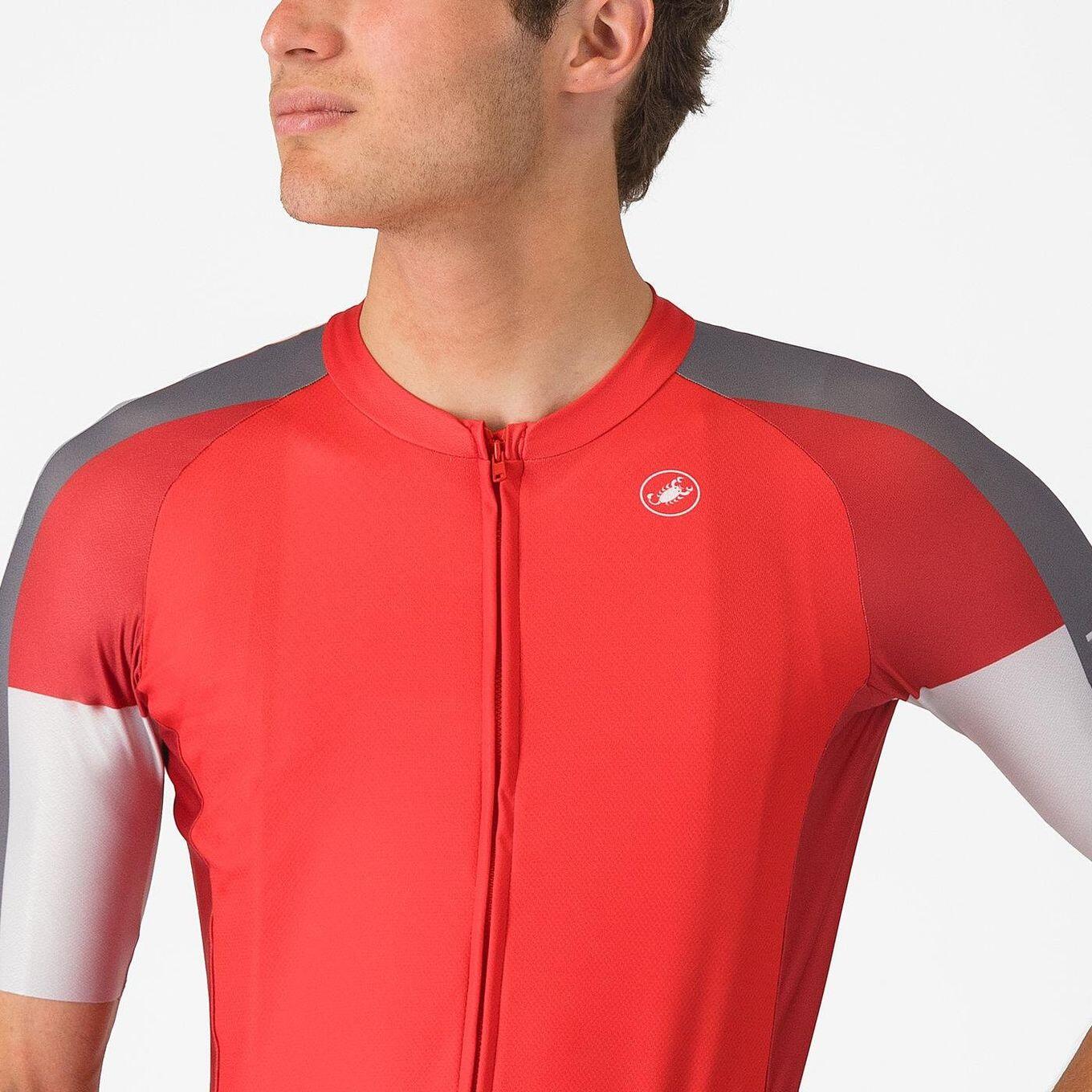 Castelli Entrata 6 Maglia a maniche corte da uomo Rosso Grigio 3/5