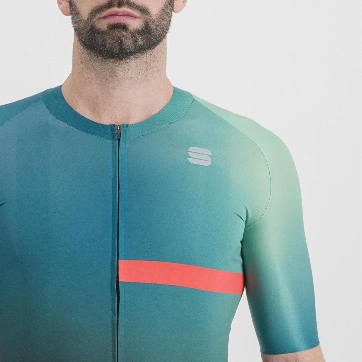 Maillot Sportful Bomber de manga corta Azul/Verde 4/5