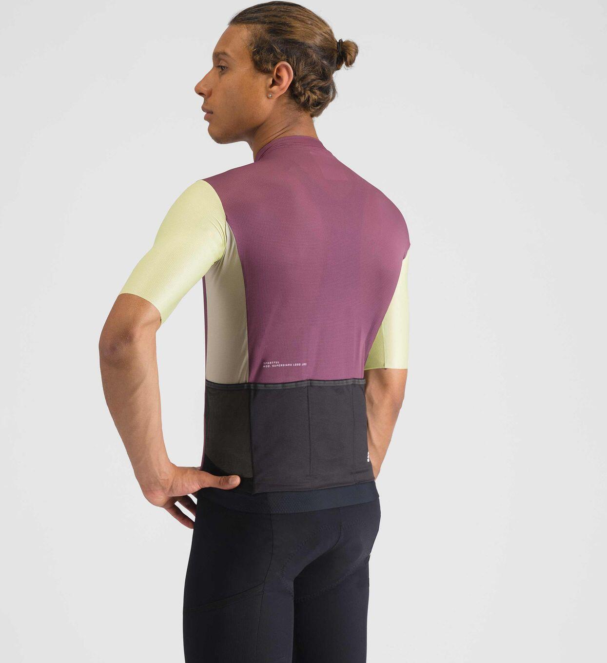 Sportful Supergiara Logo Maglia a maniche corte Bordeaux/giallo 2/6