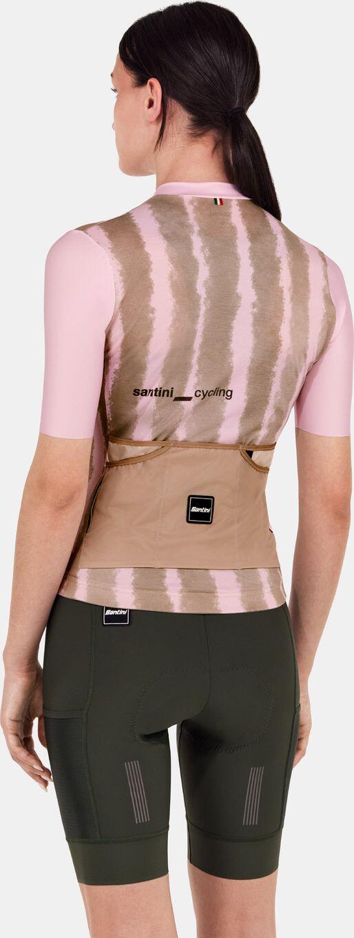 Damen Kurzarm Trikot Santini Bambu Rosa 3/4