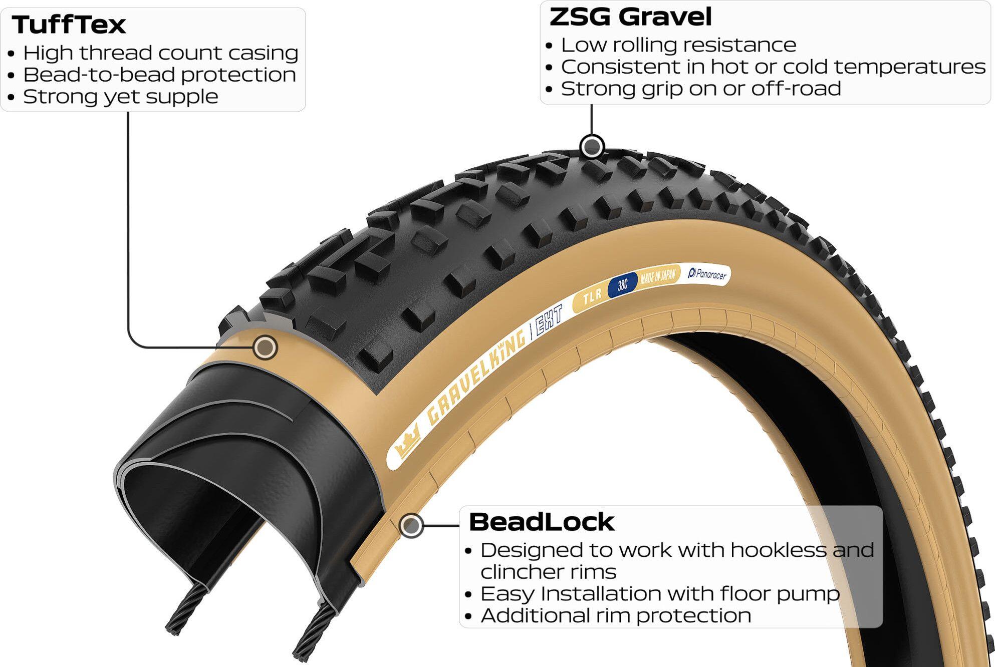Pneumatico Panaracer GravelKing EXT Gravel 700 mm Tubeless Ready Folding ZSG Gra 4/5
