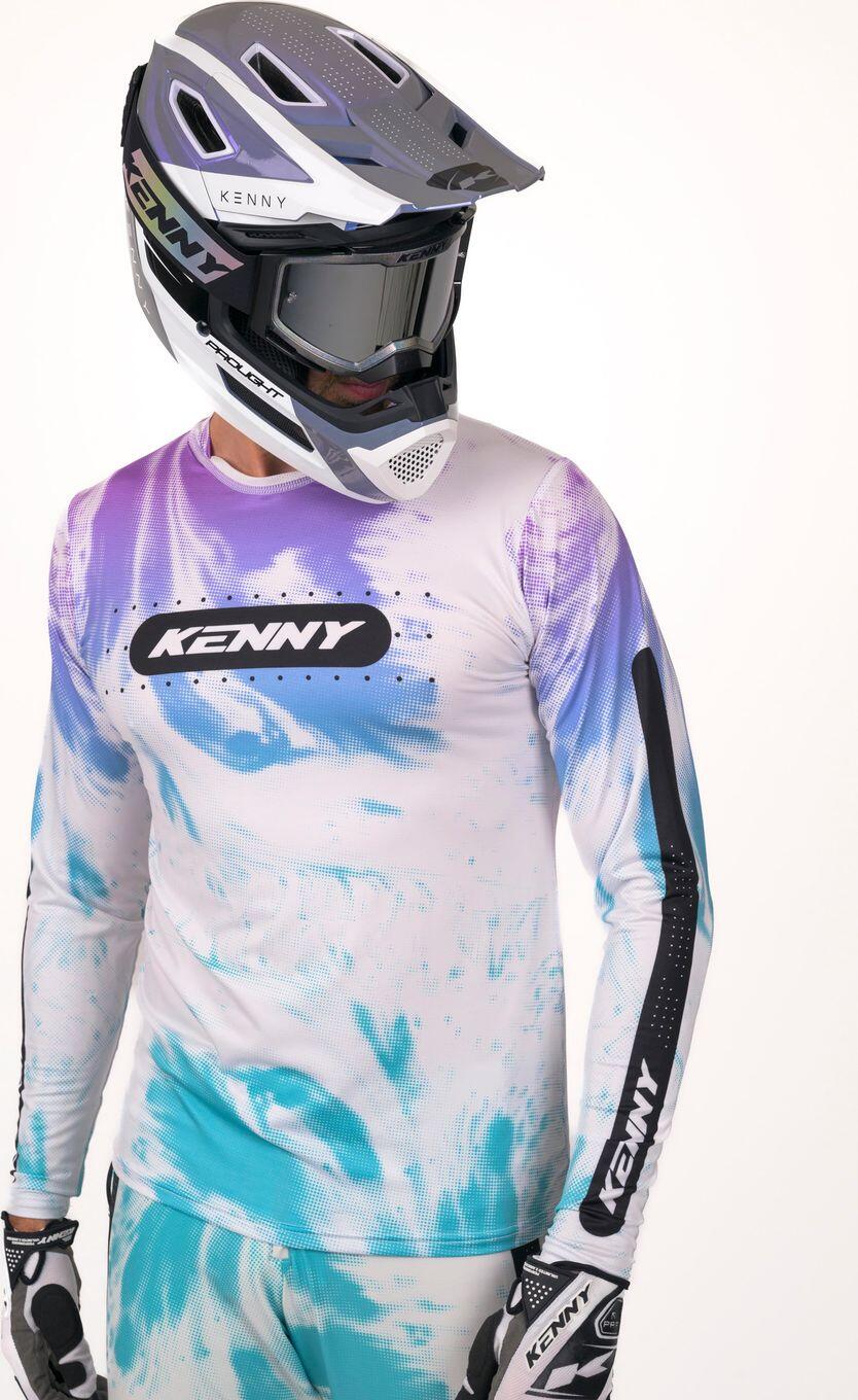 Kenny Prolight Langarm-Trikot Weiß/Violett 5/7