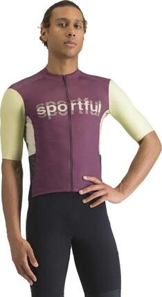 Maillot Manches Courtes Sportful Supergiara Logo Bordeaux/Jaune