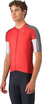 Castelli entrata 6 heren trui met korte mouwen rood grijs