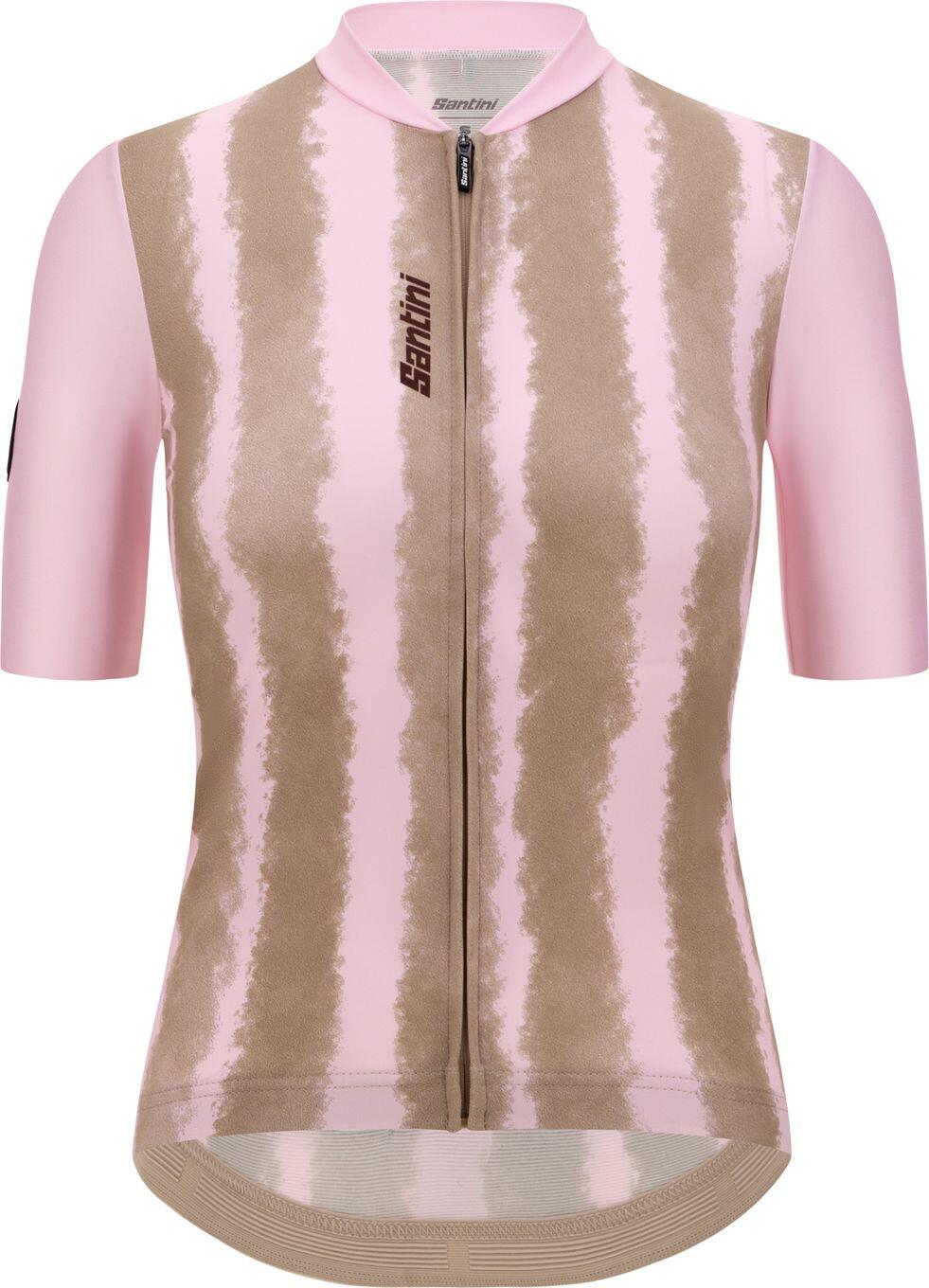 Damen Kurzarm Trikot Santini Bambu Rosa 4/4