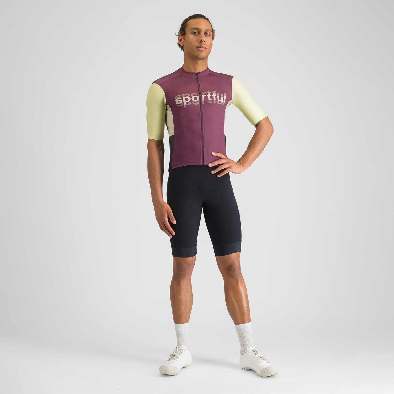 Maillot Manches Courtes Sportful Supergiara Logo Bordeaux/Jaune 6/6