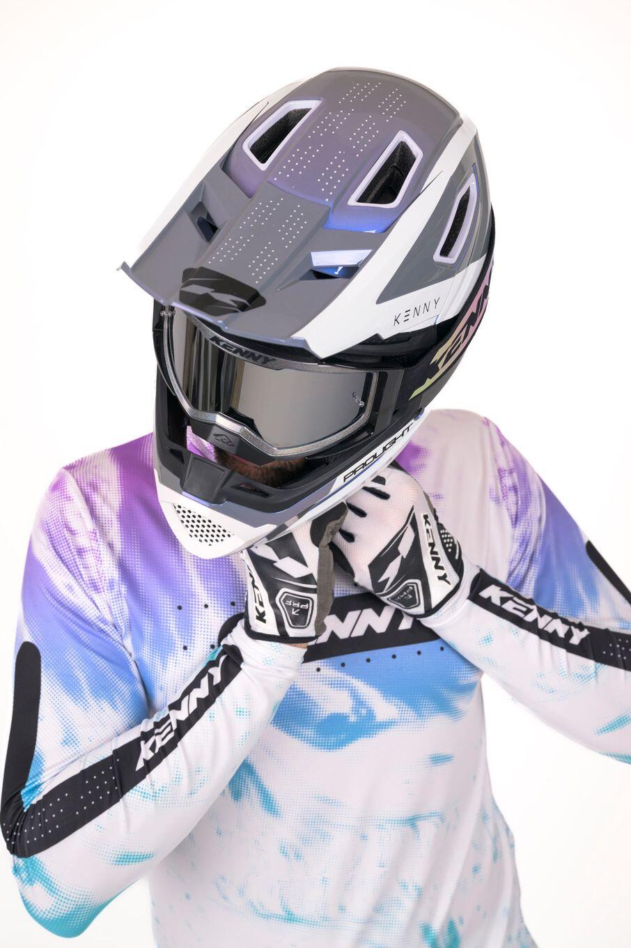 Kenny Prolight Langarm-Trikot Weiß/Violett 6/7