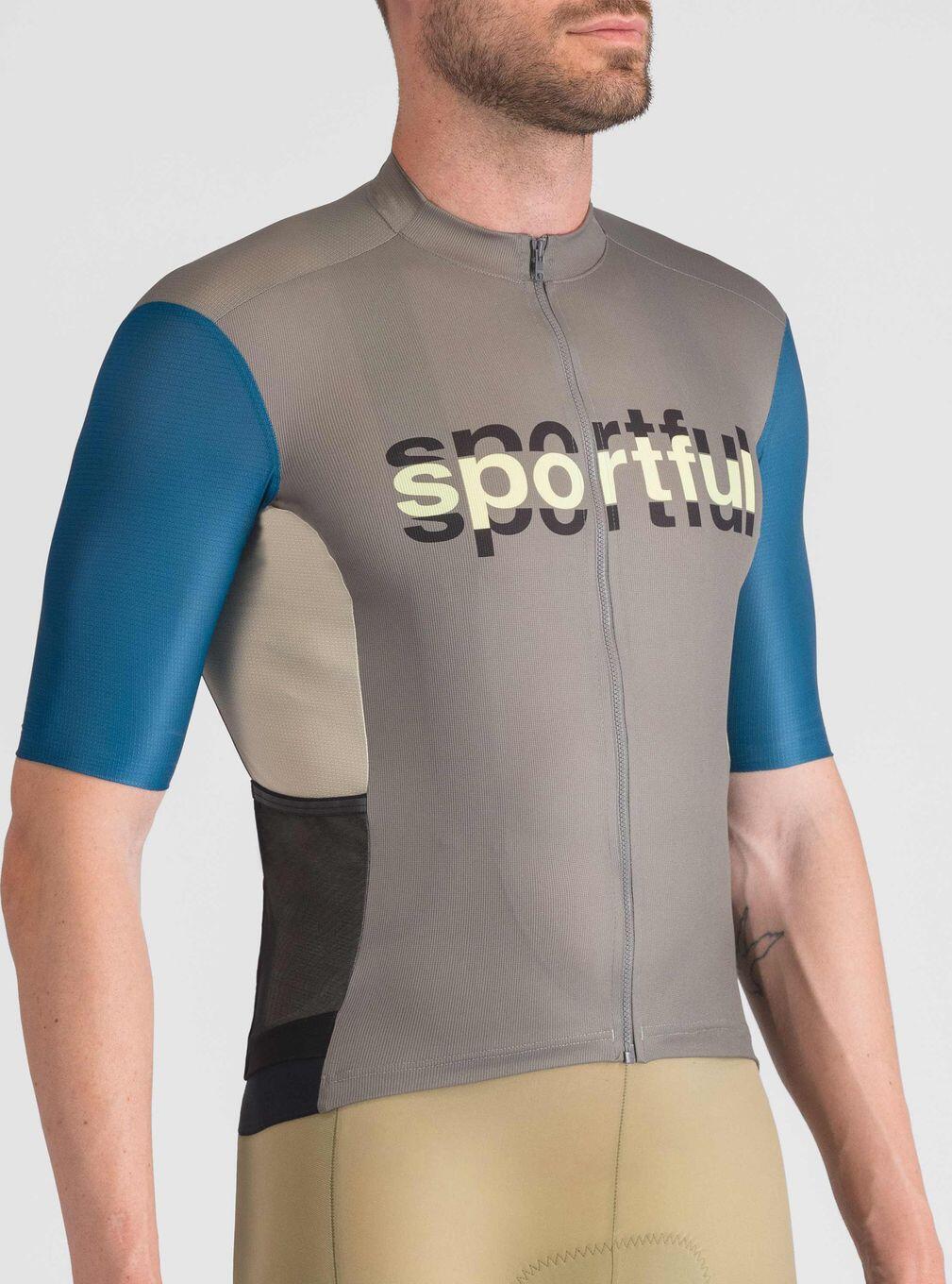 Maglia a maniche corte Sportful Supergiara Logo Grigio/Blu 3/5