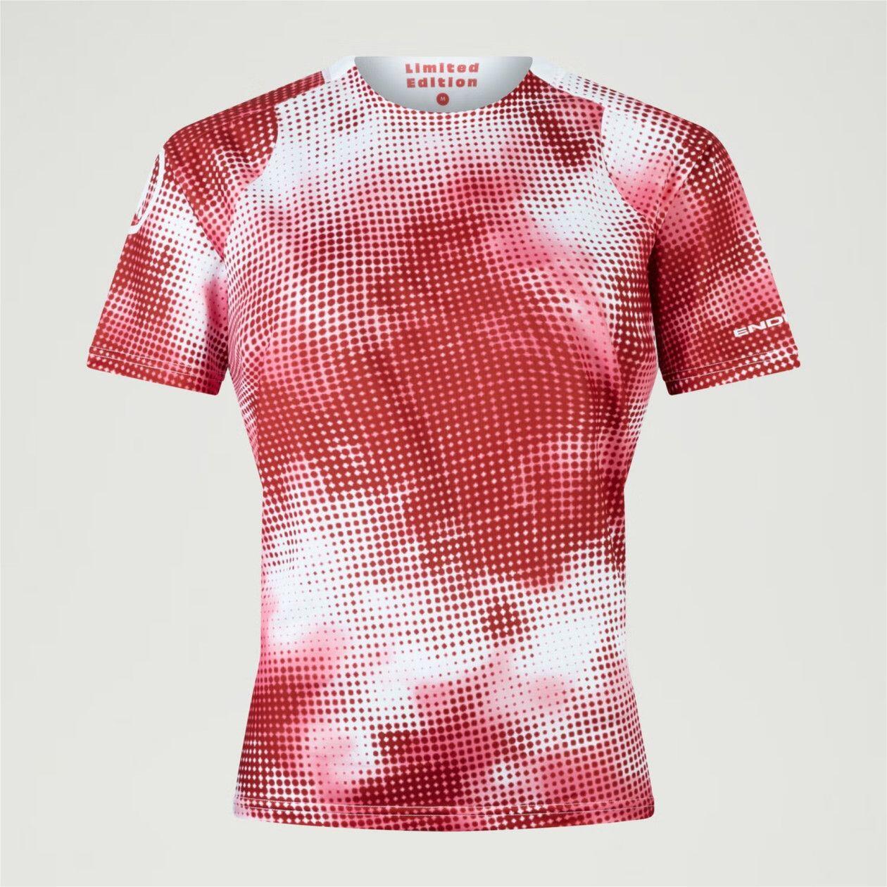 Maillot Manches Courtes Femme Endura Nuage de Pixels LTD Rouge 3/4