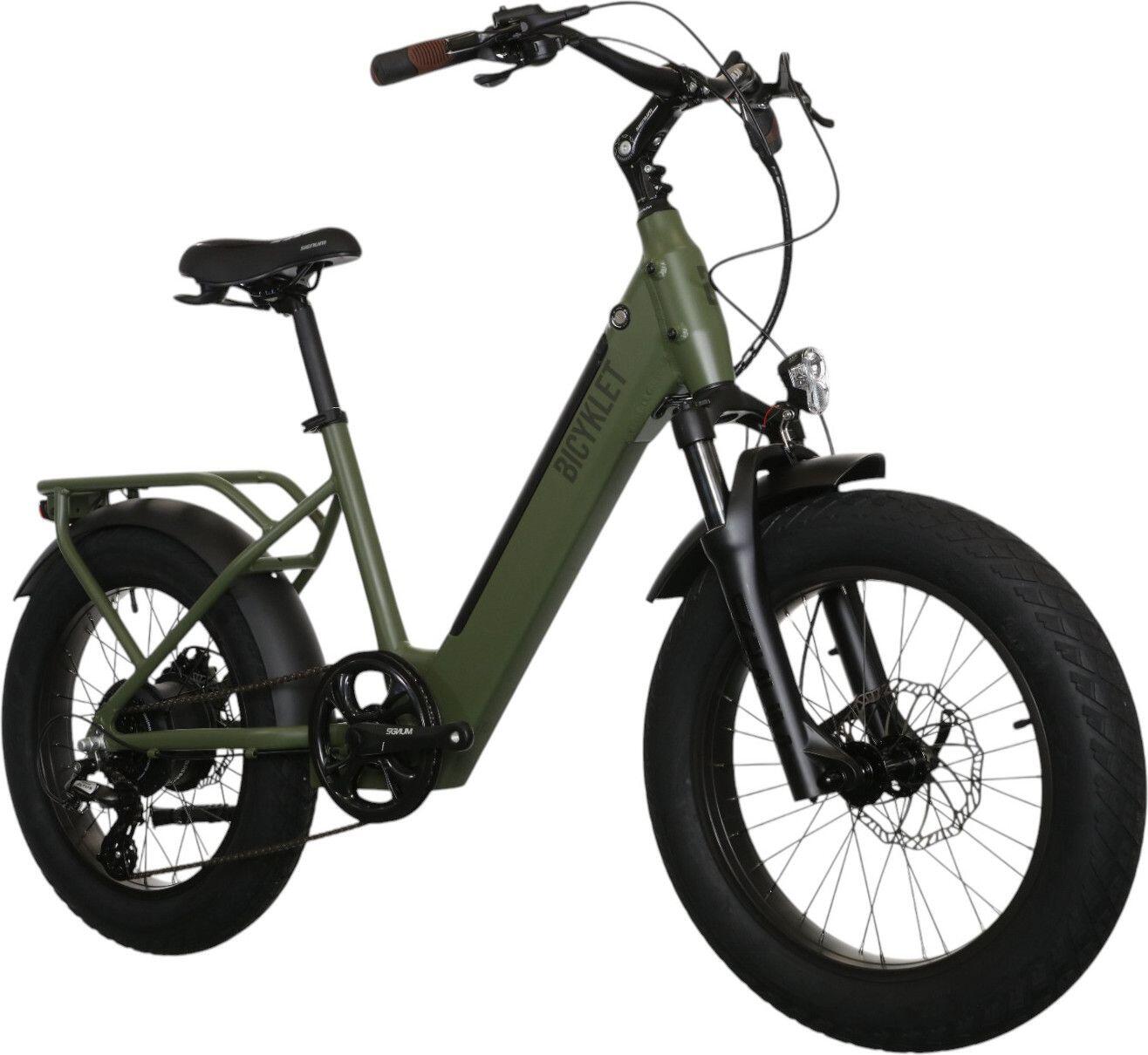 Vélo Cargo Shortail Électrique Bicyklet Shimano Altus 7V 670 Wh 20'' Vert Kaki 2/7