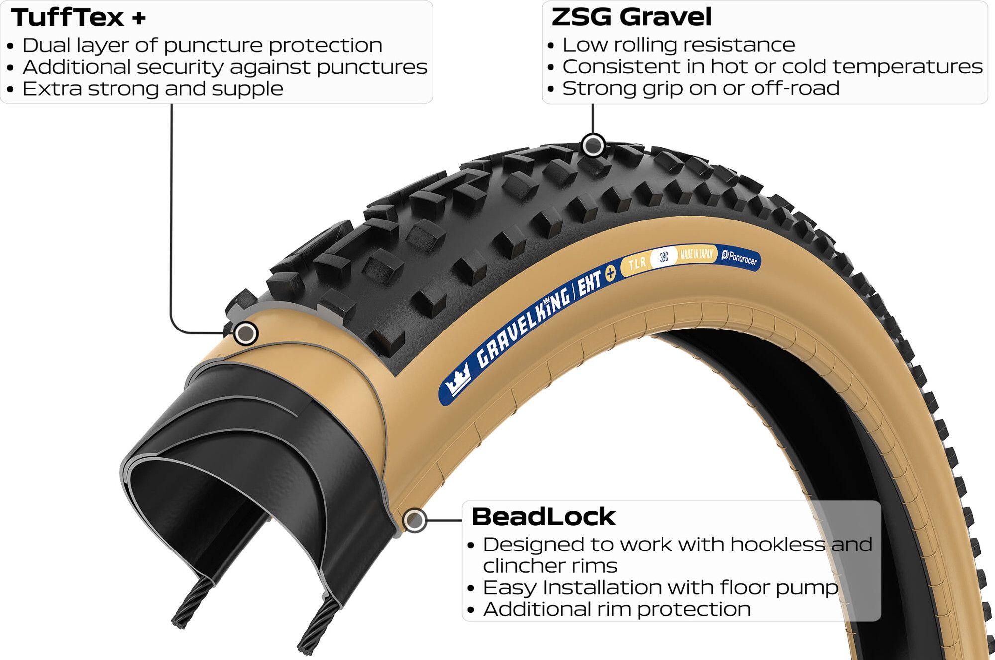 Pneu Gravel Panaracer GravelKing EXT+ 700 mm Tubeless Ready Souple ZSG Gravel Co 4/5