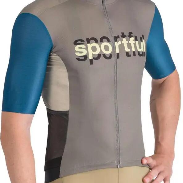 Sportful Supergiara Logo short sleeve jersey Grey/Blue