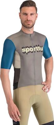 Sportful supergiara logo jersey met korte mouwen grijs/blauw