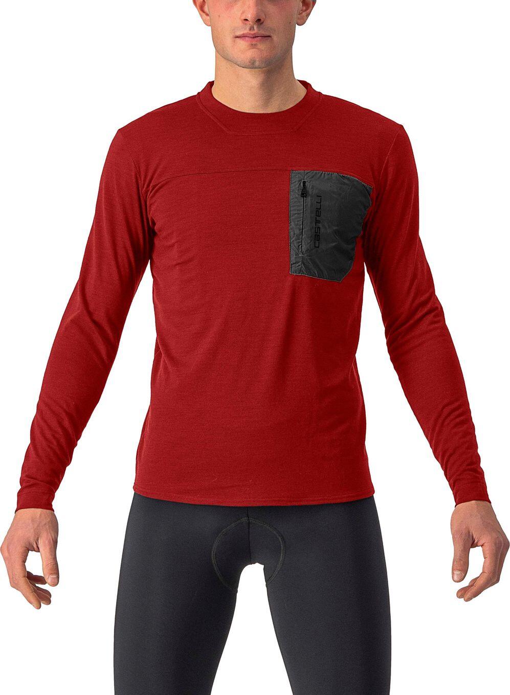 Maillot Manches Longues Castelli Unlimited Merino Rouge 1/2